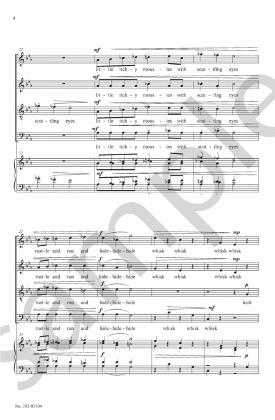 4 e e cummings Songs 4-Part scores gallery preview page 6
