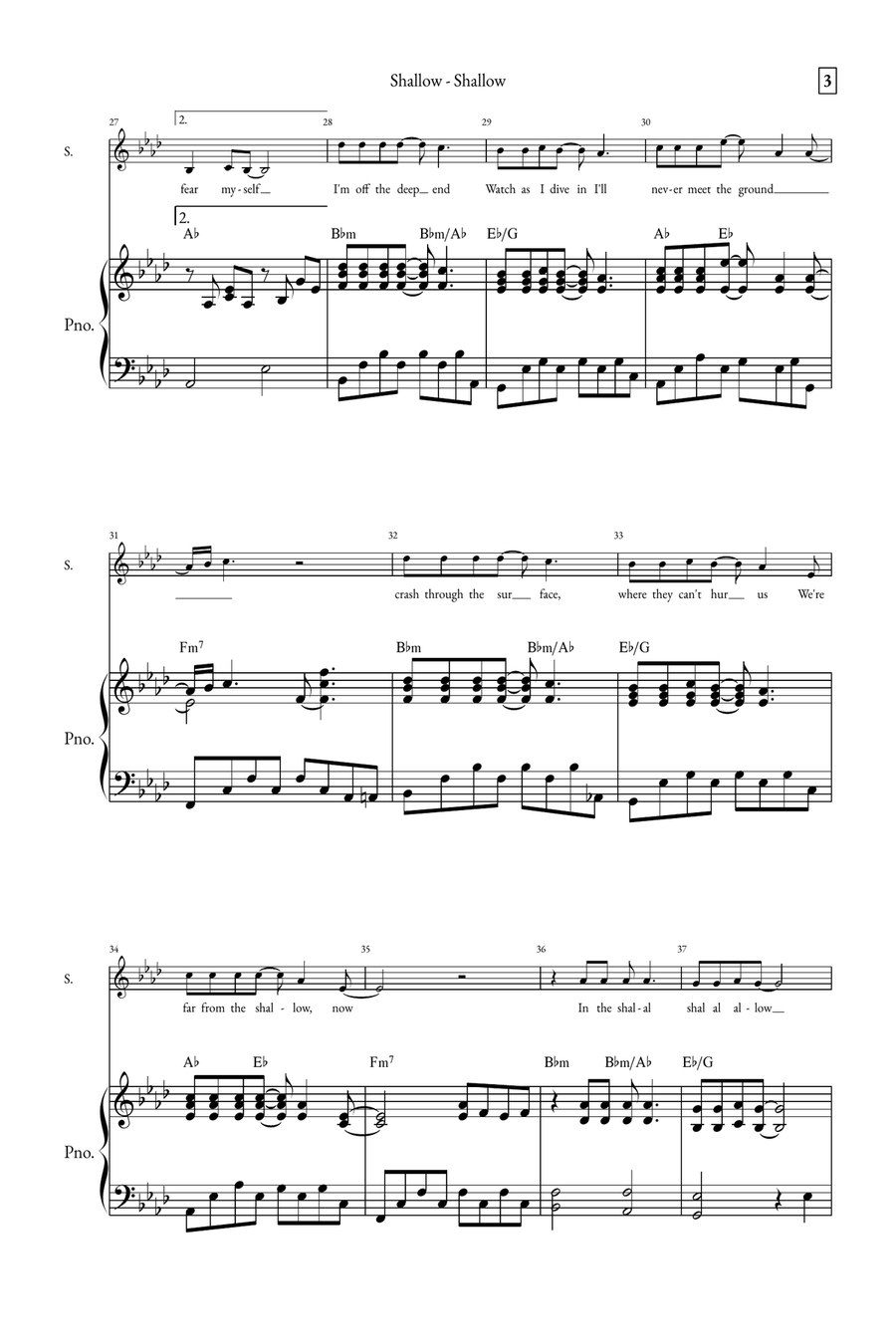 Shallow A Cappella scores gallery preview page 3