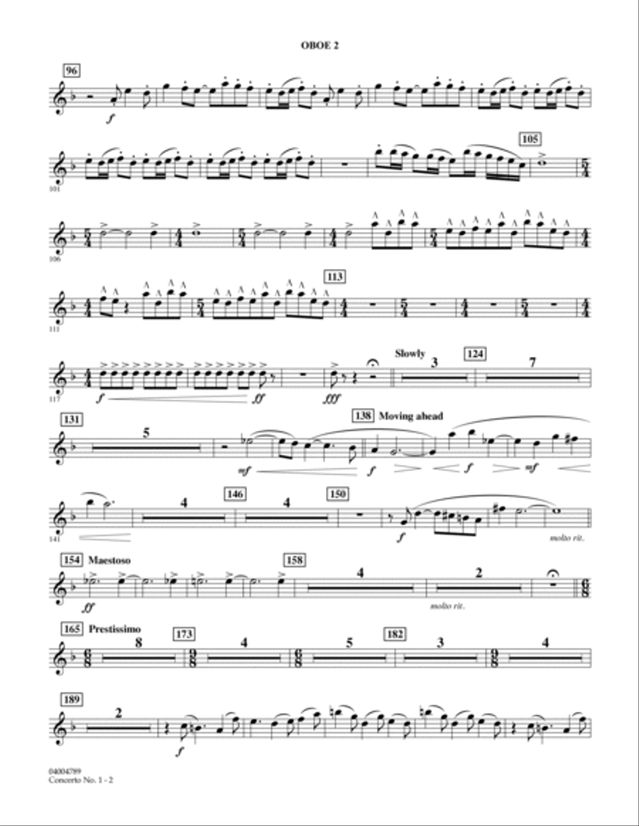 Concerto No. 1 (for Wind Orchestra) - Oboe 2 Part scores gallery preview page 2