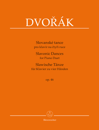 Book cover for Slavonic Dances for Piano Duet op. 46