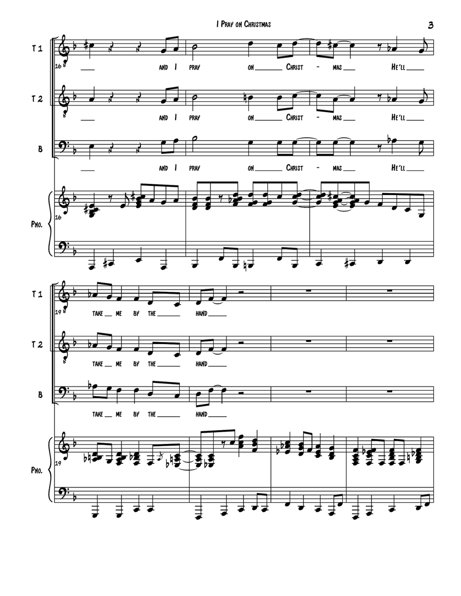 I Pray On Christmas TTBB scores gallery preview page 3