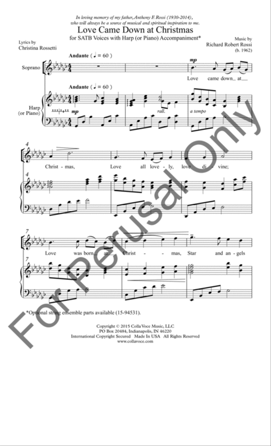 Love Came Down at Christmas (Choral Score) 4-Part scores gallery preview page 2