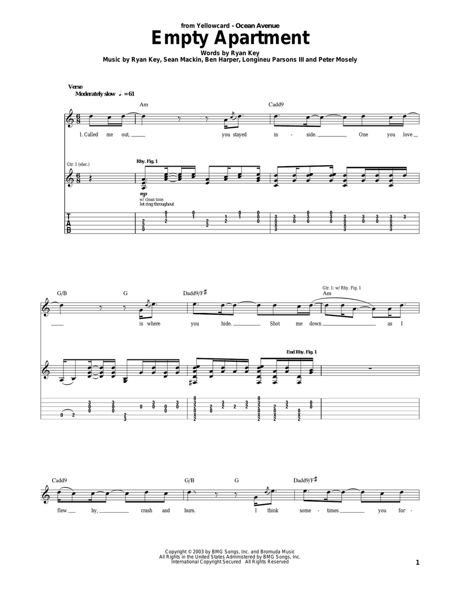 Empty Apartment Acoustic Guitar scores gallery preview page 1