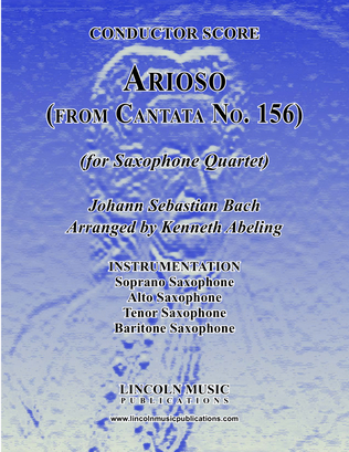 Book cover for Arioso - from Cantata No. 156 (for Saxophone Quartet SATB)