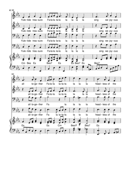Deck the Halls - Welsh Christmas Traditional - SATB - Arr. Forevergreens Music image number null