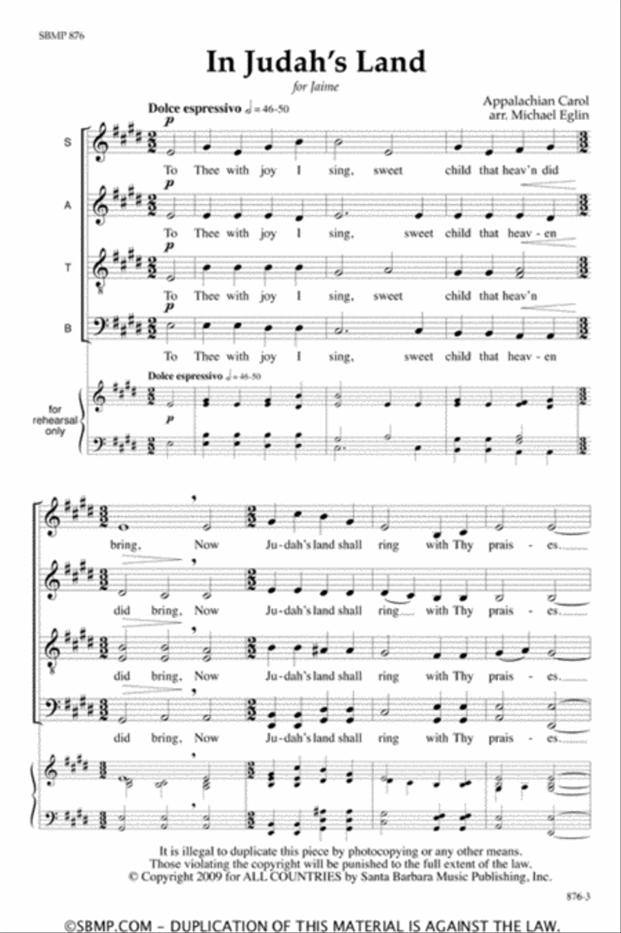 In Judah's Land - SATB divisi Octavo image number null