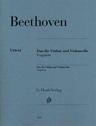 Book cover for Duo for Violin and Violoncello, Fragment