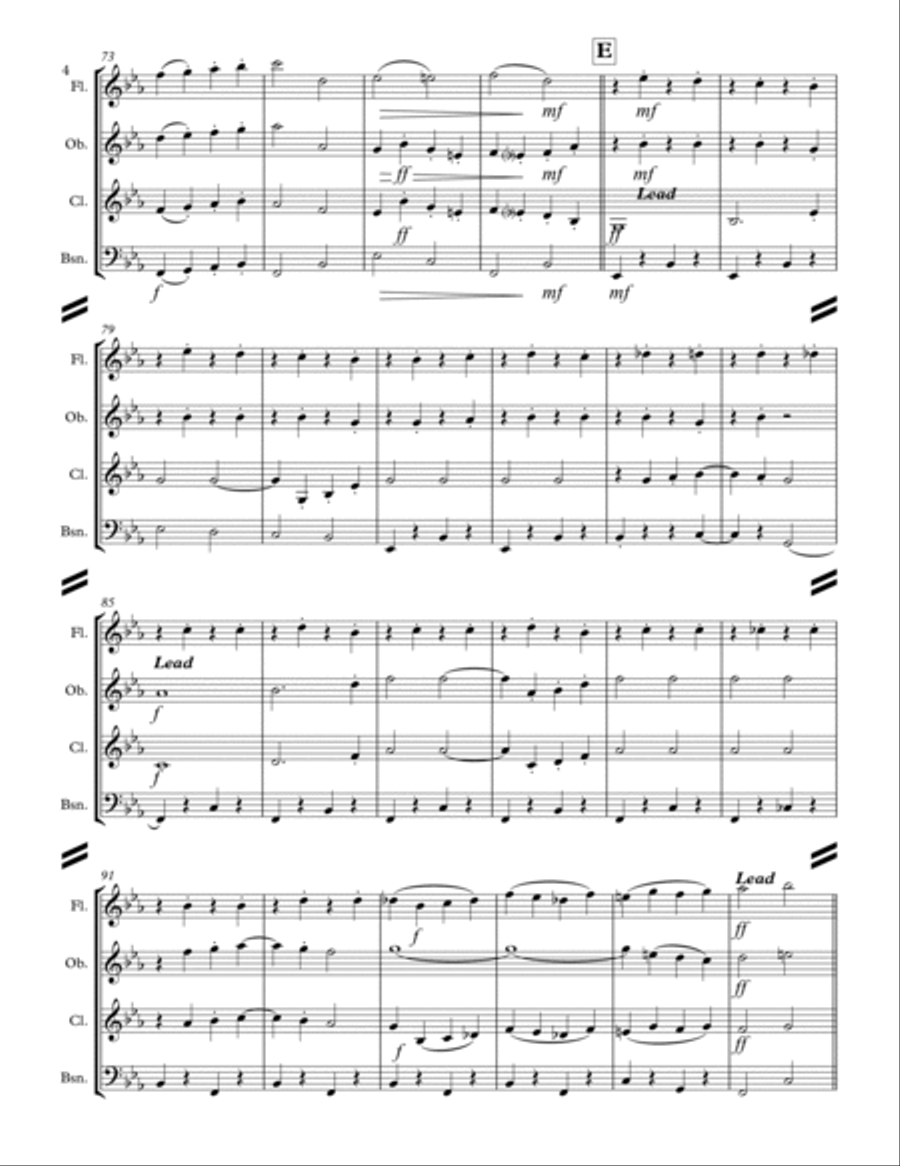 We Need A Little Christmas Woodwind Quartet scores gallery preview page 5