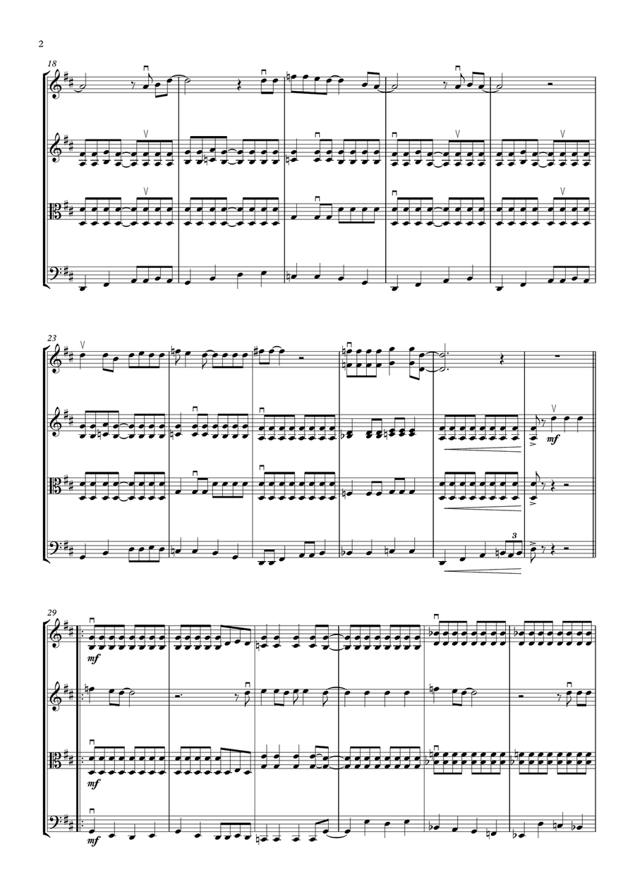 Crazy Little Thing Called Love String Quartet scores gallery preview page 6