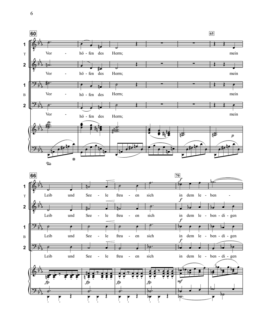 Brahms - Wie Lieblich sind deine Wohnungen from A German Requiem for Men's Choir TTBB TTBB scores gallery preview page 6