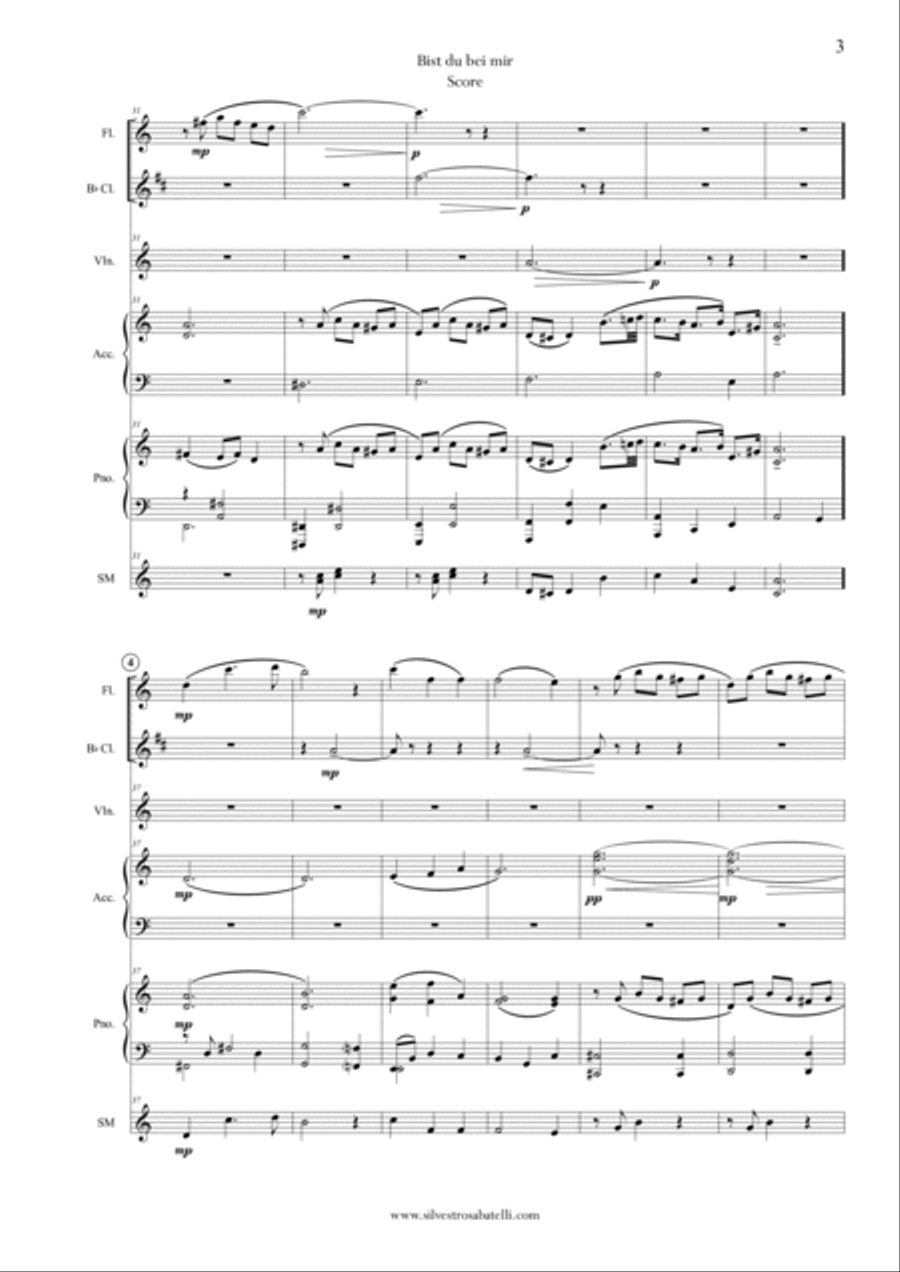 Bist Du Bei Mir (if You Are With Me) Small Ensemble scores gallery preview page 4