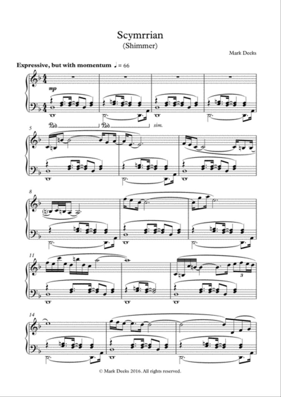 Scymrrian - Piano Solo Scymrrian - Piano Solo Piano Solo scores gallery preview page 1