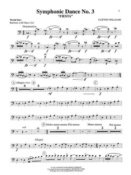 Symphonic Dance No. 3 ("Fiesta"): WP B-flat Baritone B.C.