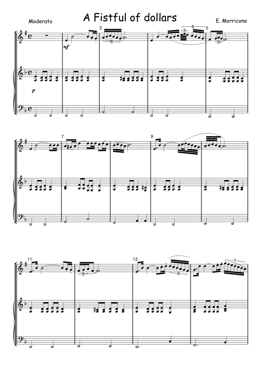 Per Un Pugno Di Dollari B-Flat Trumpet scores gallery preview page 1