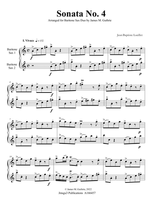 Book cover for Loeillet: Sonata No. 4 for Baritone Sax Duo