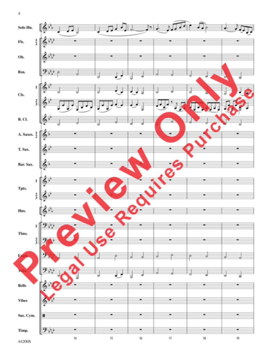 Serenade for Horn and Band Concert Band scores gallery preview page 7