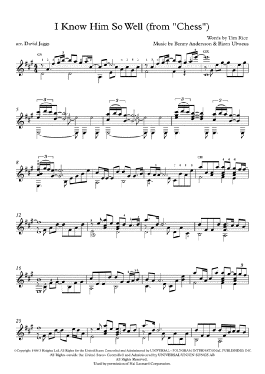 I Know Him So Well Guitar Solo scores gallery preview page 1
