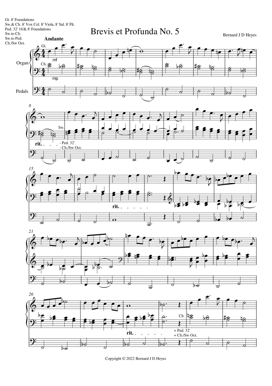 Brevis et Profunda No. 5 Organ Solo scores gallery preview page 1