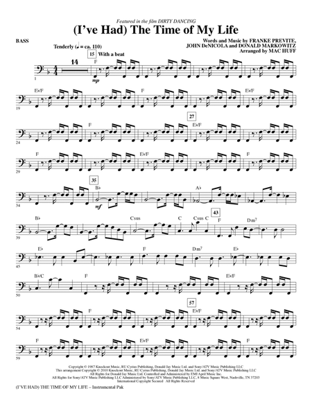 (I've Had) The Time Of My Life (arr. Mac Huff) - Bass