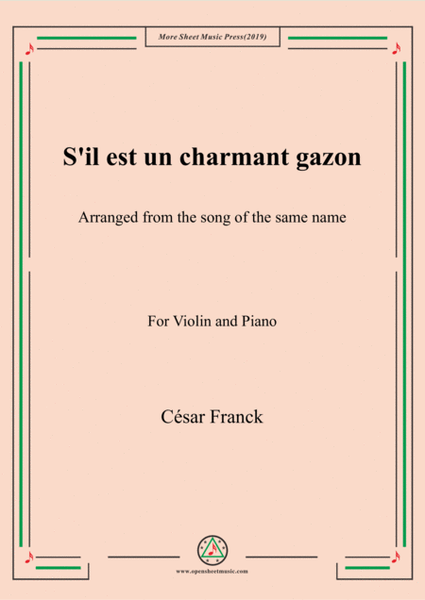 Franck-S'il est un charmant gazon,for Violin and Piano image number null