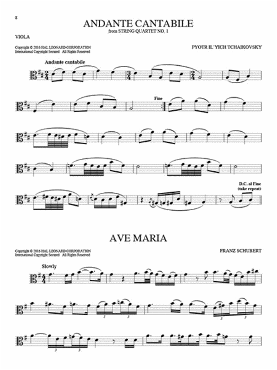 101 Classical Themes for Viola Viola Solo scores gallery preview page 3