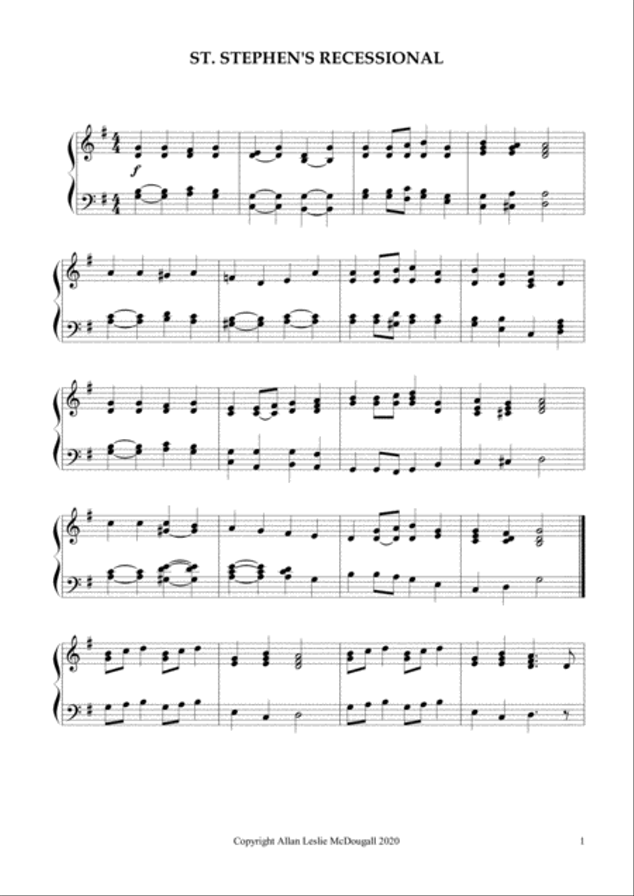 St Stephen's recessional St Stephen's recessional Organ Solo scores gallery preview page 1
