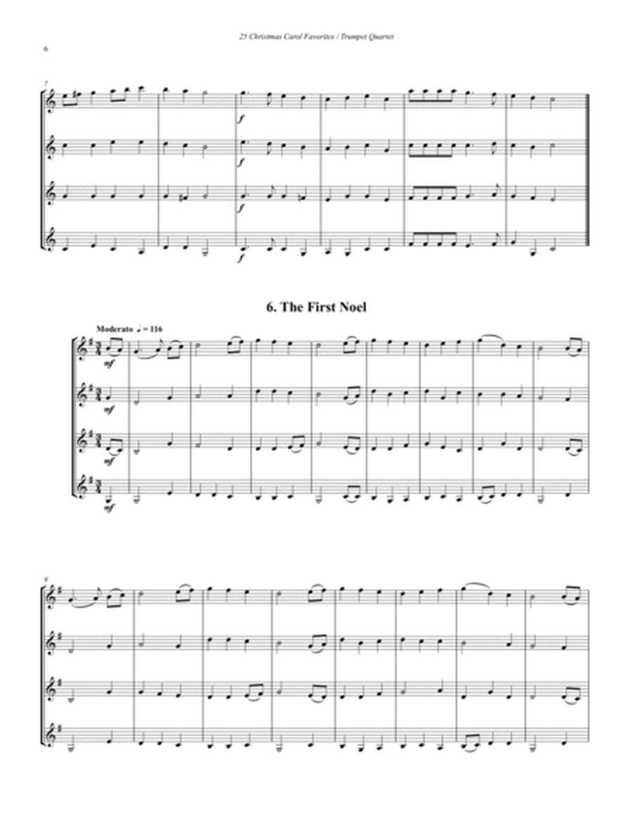 25 Traditional Christmas Carol Favorites for Trumpet Quartet image number null