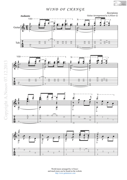 Wind of Change (Sheet music for guitar) image number null