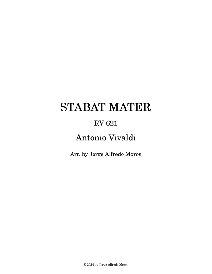 Book cover for Stabat Mater - Score Only