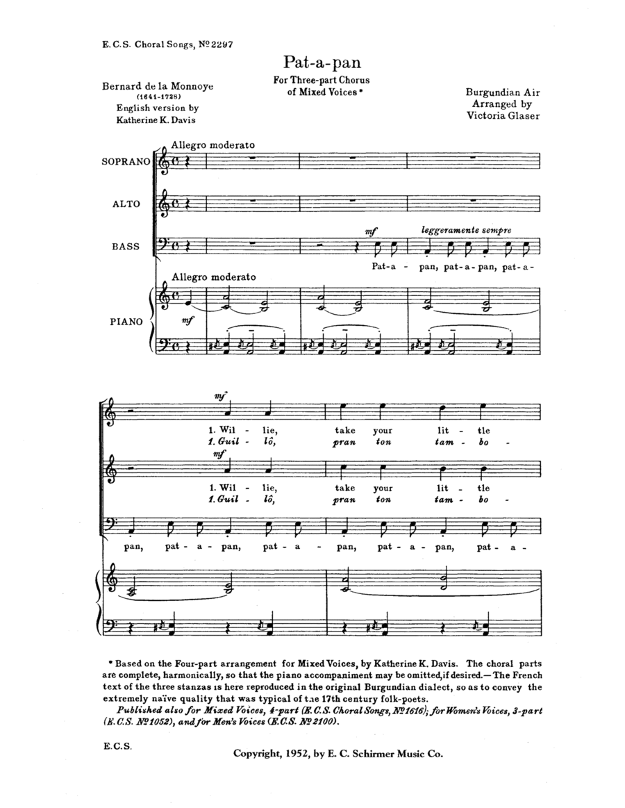 Pat-a-pan (Guillo pran ton tamborin) 3-Part scores gallery preview page 1