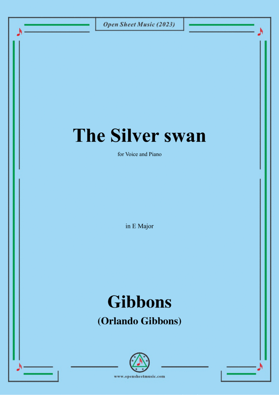 O. Gibbons-The Silver swan,in E Major Voice scores gallery preview page 1