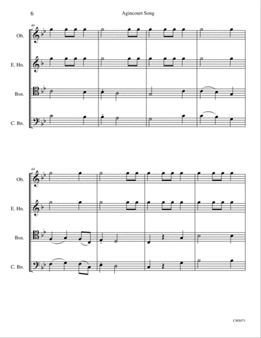 Agincourt Song English Horn scores gallery preview page 6