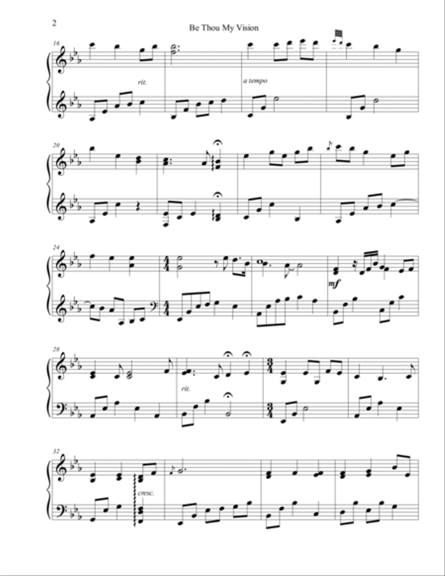 Be Thou My Vision Piano Solo scores gallery preview page 2