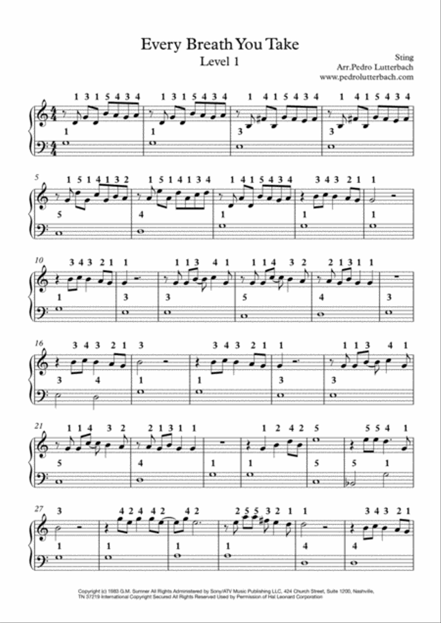 Every Breath You Take Voice scores gallery preview page 1