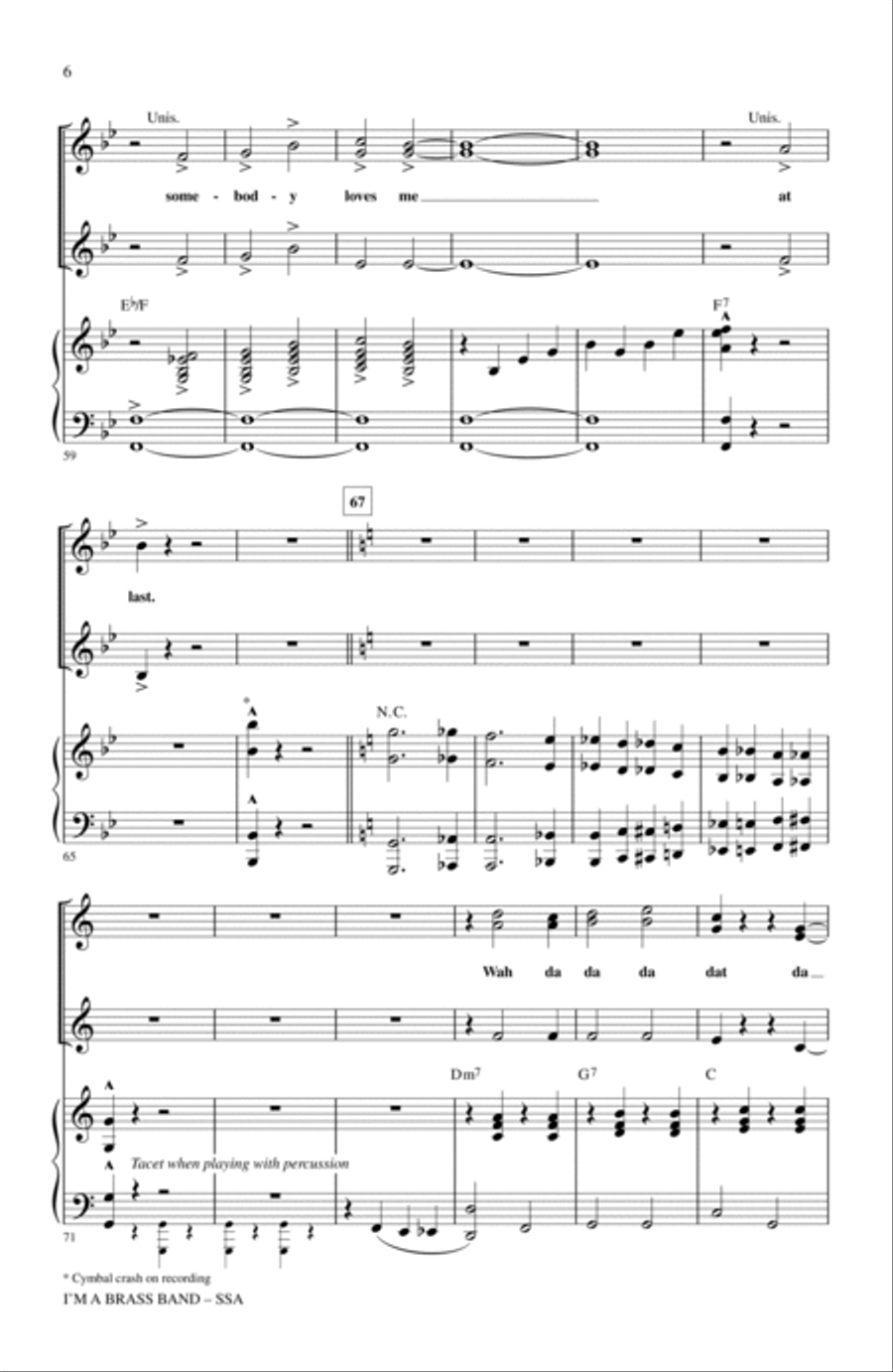 I'm A Brass Band (from Sweet Charity) SSA scores gallery preview page 5