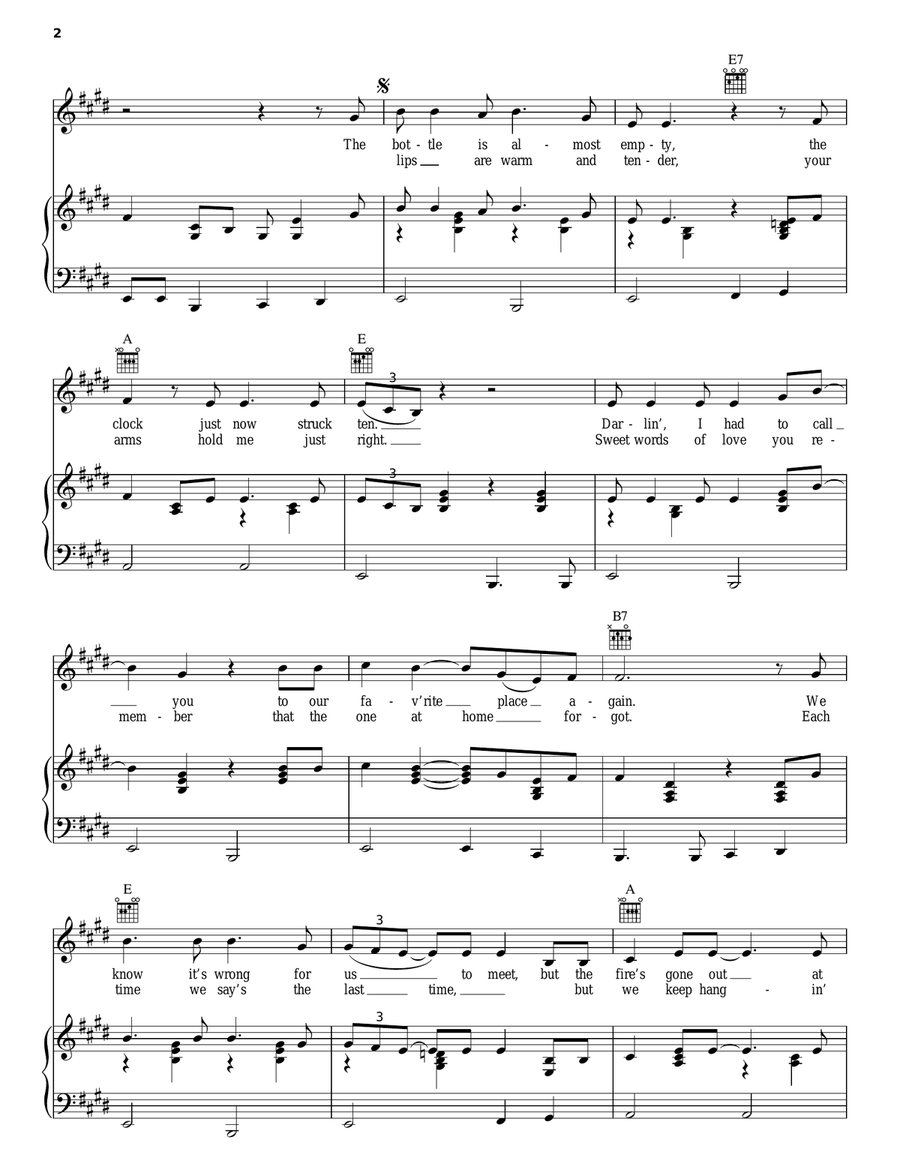 After The Fire Is Gone Piano, Vocal, Guitar scores gallery preview page 2