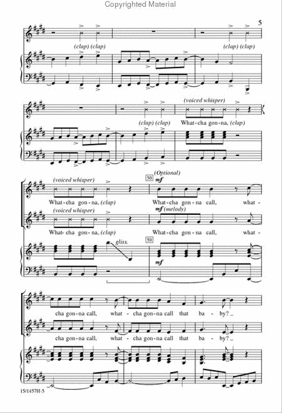 Whatcha Gonna Call That Baby? Unison Choir scores gallery preview page 6