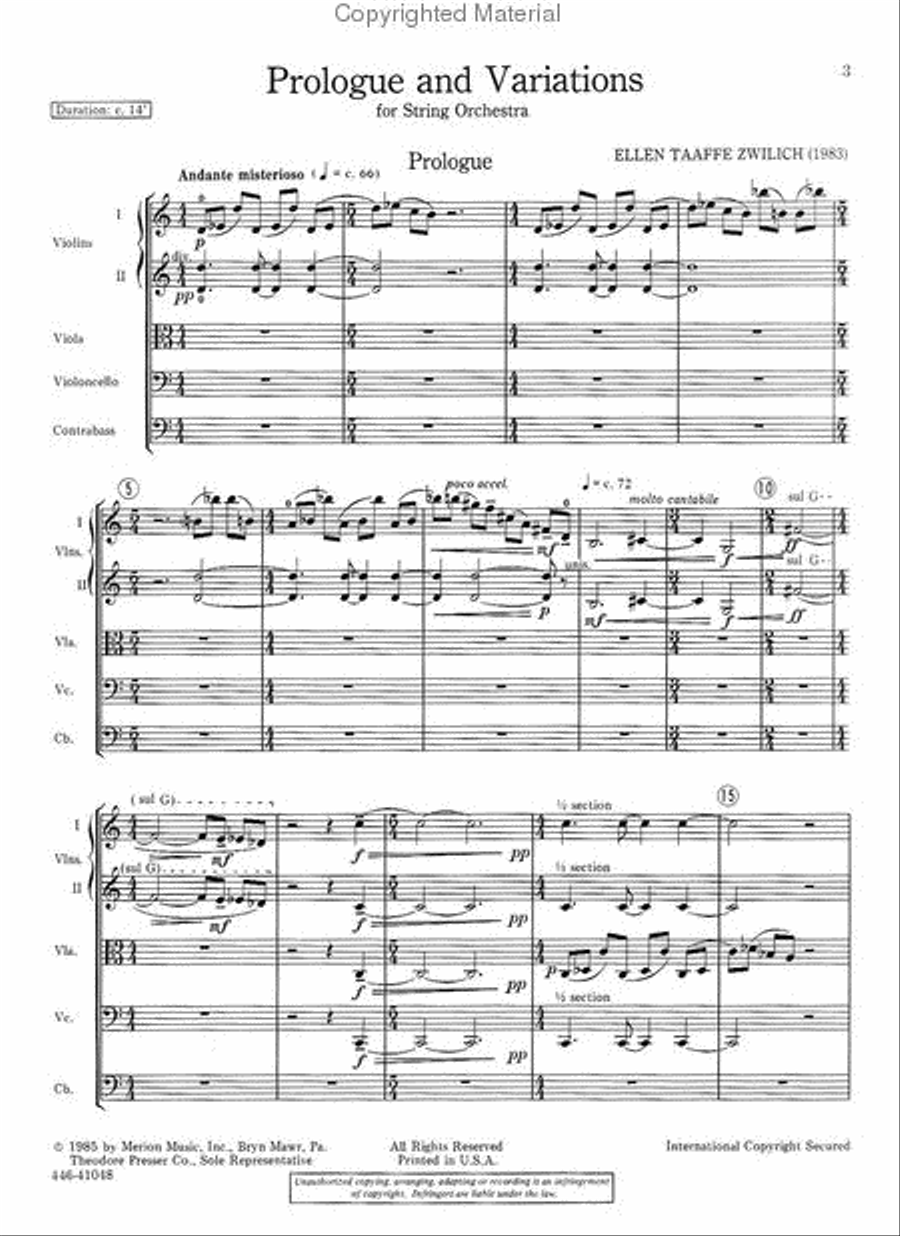Prologue & Variations Orchestra scores gallery preview page 2