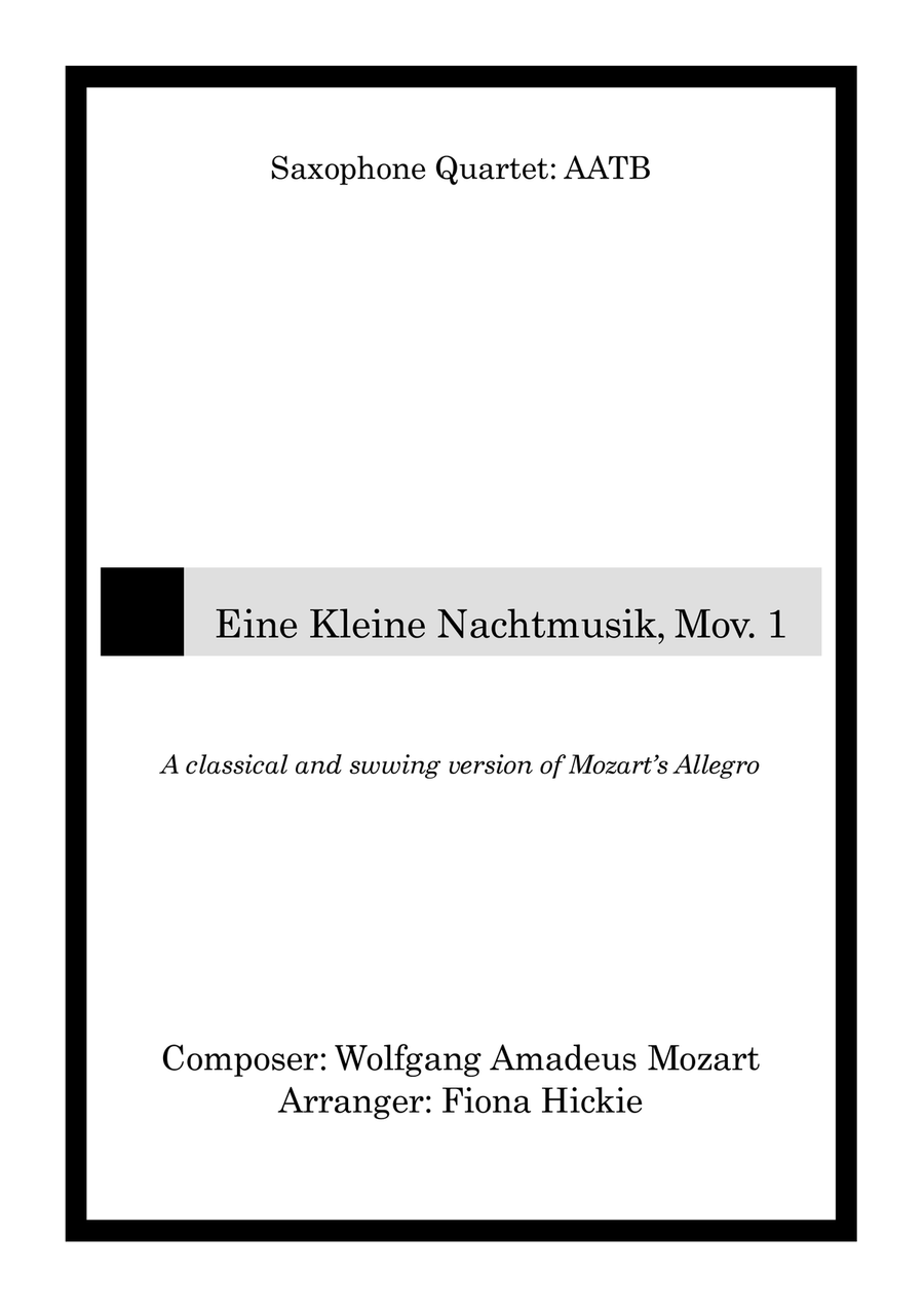 Eine Kleine Nachtmusik Saxophone Quartet scores gallery preview page 1