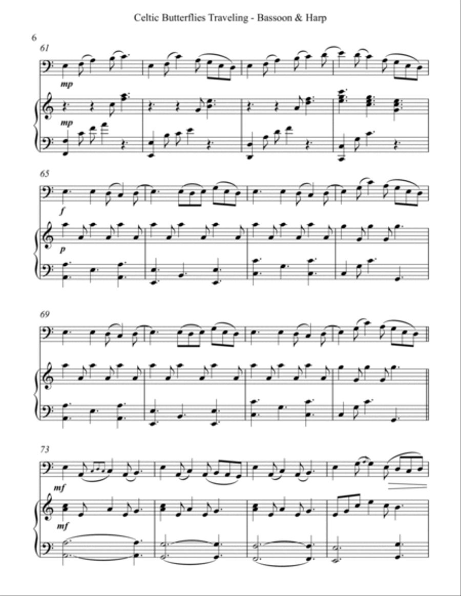 Celtic Butterflies Traveling, Duet for Bassoon and Harp image number null