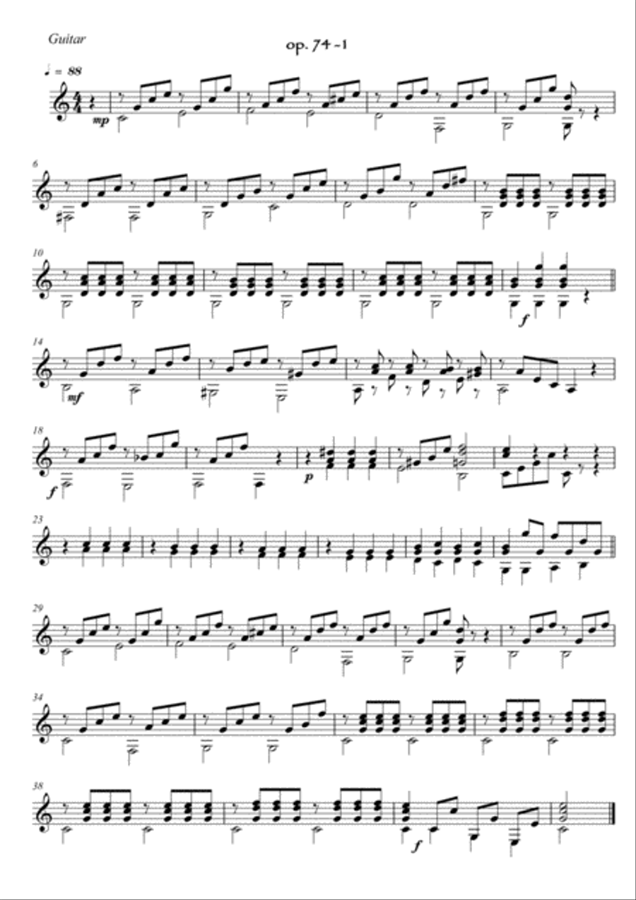 Easy Violin Guitar duets play along by Giuliani part I String Duet scores gallery preview page 4