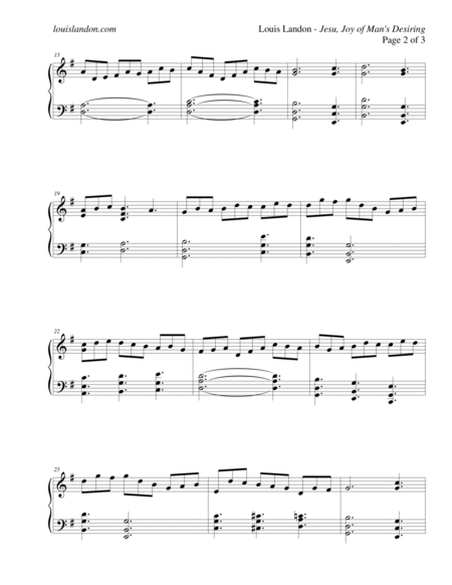 Jesu, Joy of Man's Desiring - J.S. Bach - Louis Landon - Solo Piano image number null