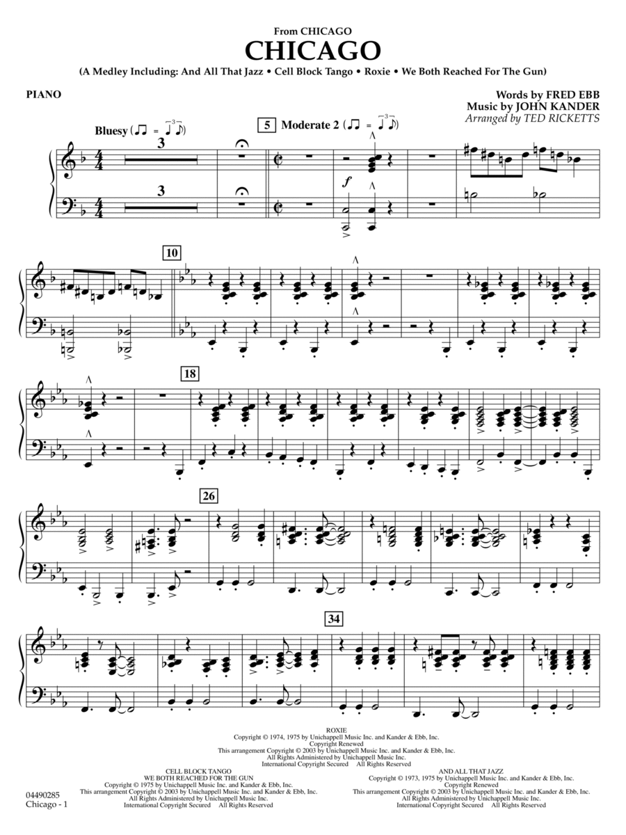 Chicago (arr. Ted Ricketts) - Piano