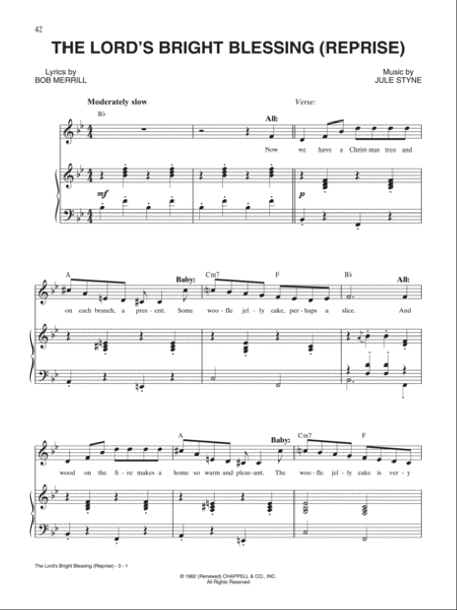 The Lord's Bright Blessing (reprise) Piano, Vocal, Guitar scores gallery preview page 1