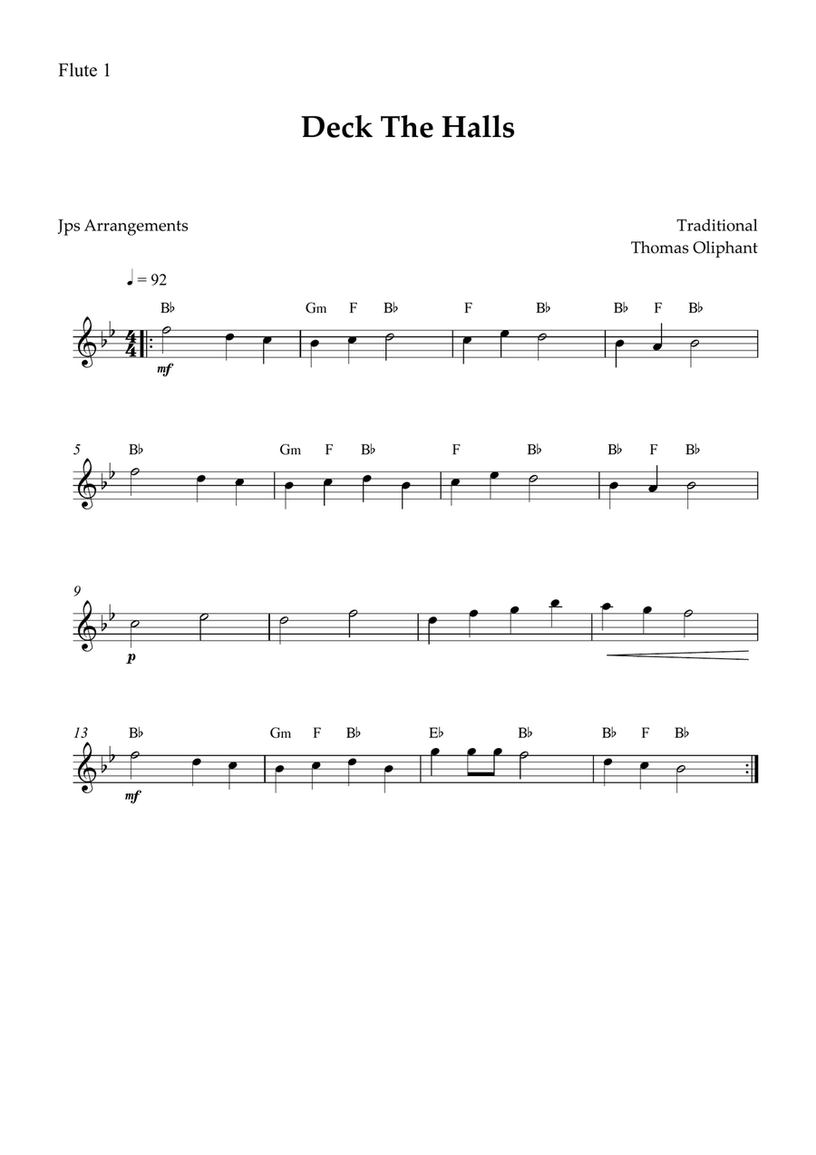 Deck The Halls for Flute duet Flute Duet scores gallery preview page 2