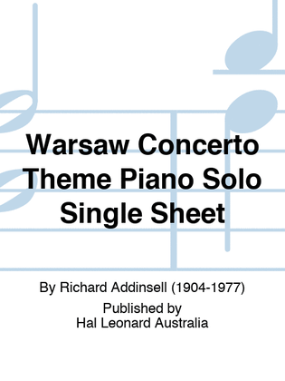 Book cover for Warsaw Concerto Theme Piano Solo Single Sheet