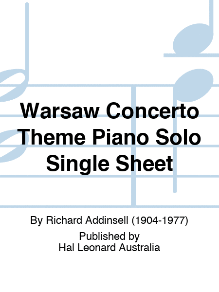 Warsaw Concerto Theme Piano Solo Single Sheet