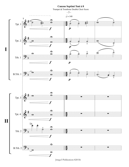 Gabrieli: Canzon Septimi Toni Ch. 172 for Trumpet & Trombone Double Choir image number null