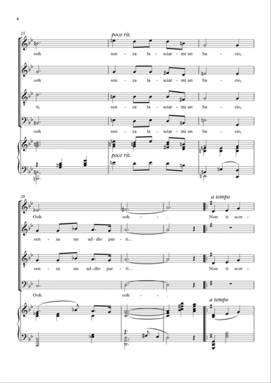 Non Ti Scordar Di Me! SATB and Piano 4-Part scores gallery preview page 4