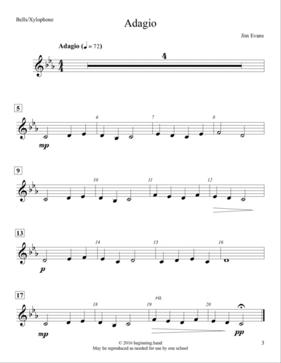 Elementary Solos, Volume 1, for Bells/Xylophone Small Ensemble scores gallery preview page 3